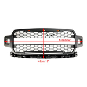 Grille de pare-chocs avant de remplacement de style Ford F-150 Raptor 2018-2020 Grille noire avec LED & Lettre FORD - 0