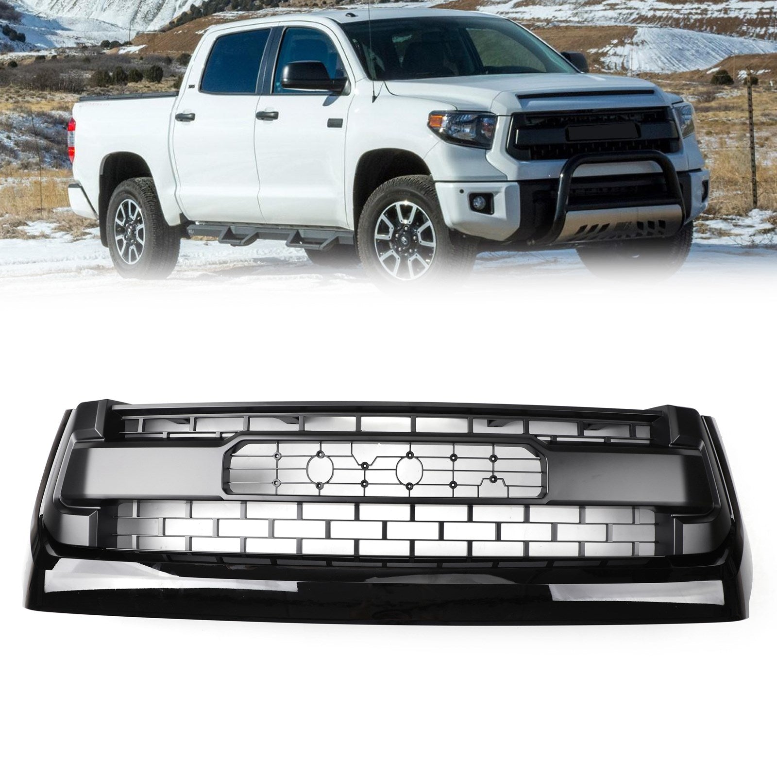 Grille de remplacement noire en nid d'abeille pour Toyota Tundra 2014-2018