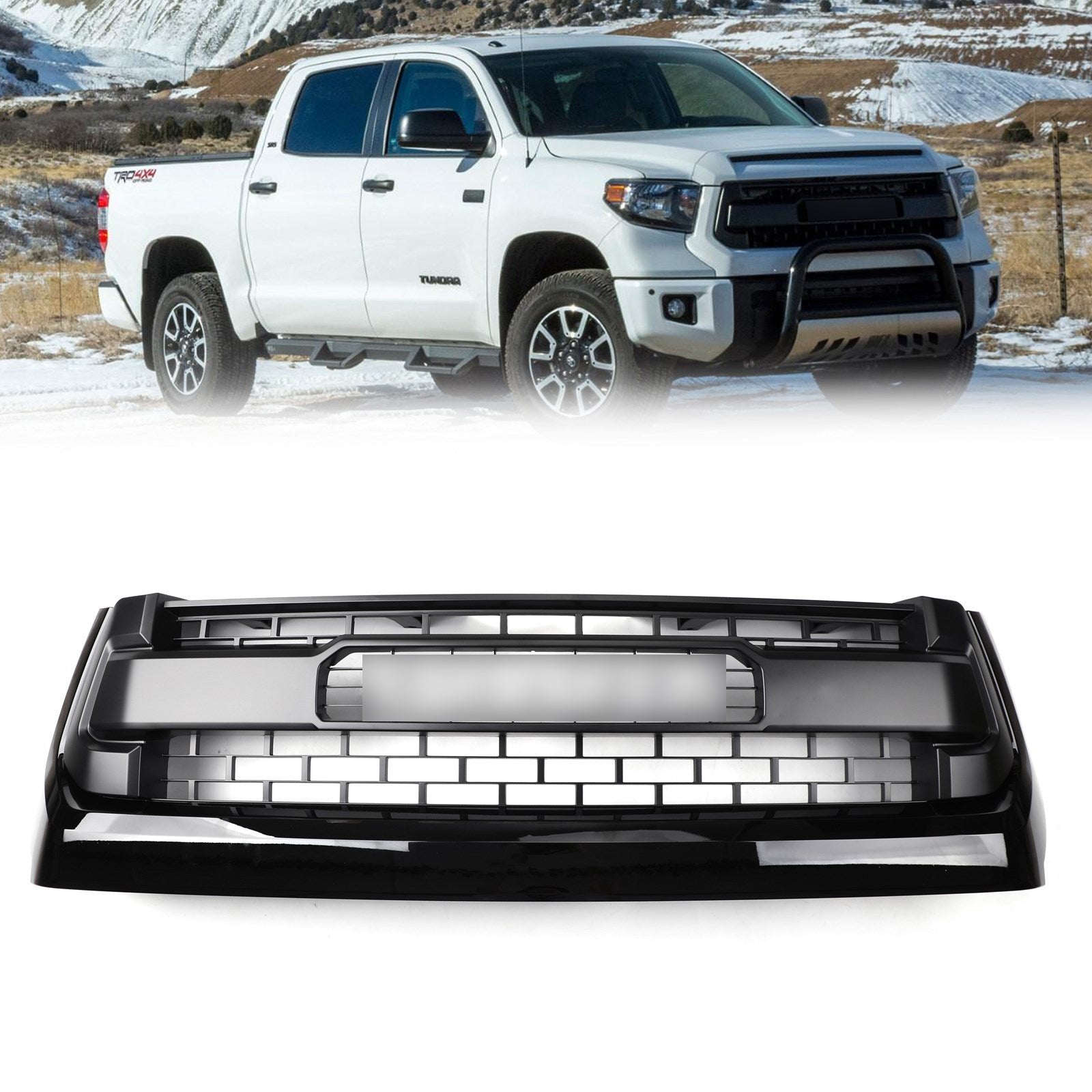 Toyota Tundra 2014-2018 TRD PRO GRILL BAMPER BLACK BLACK GRILLE con lettera - 0