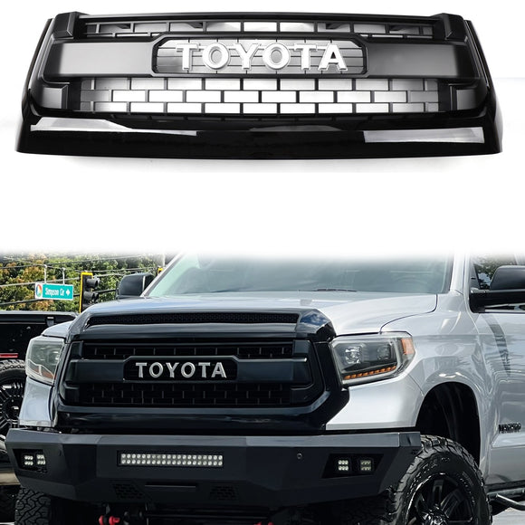 2014-2018 Toyota Tundra TRD PRO Style Honeycomb Grill Replacement Black Grille