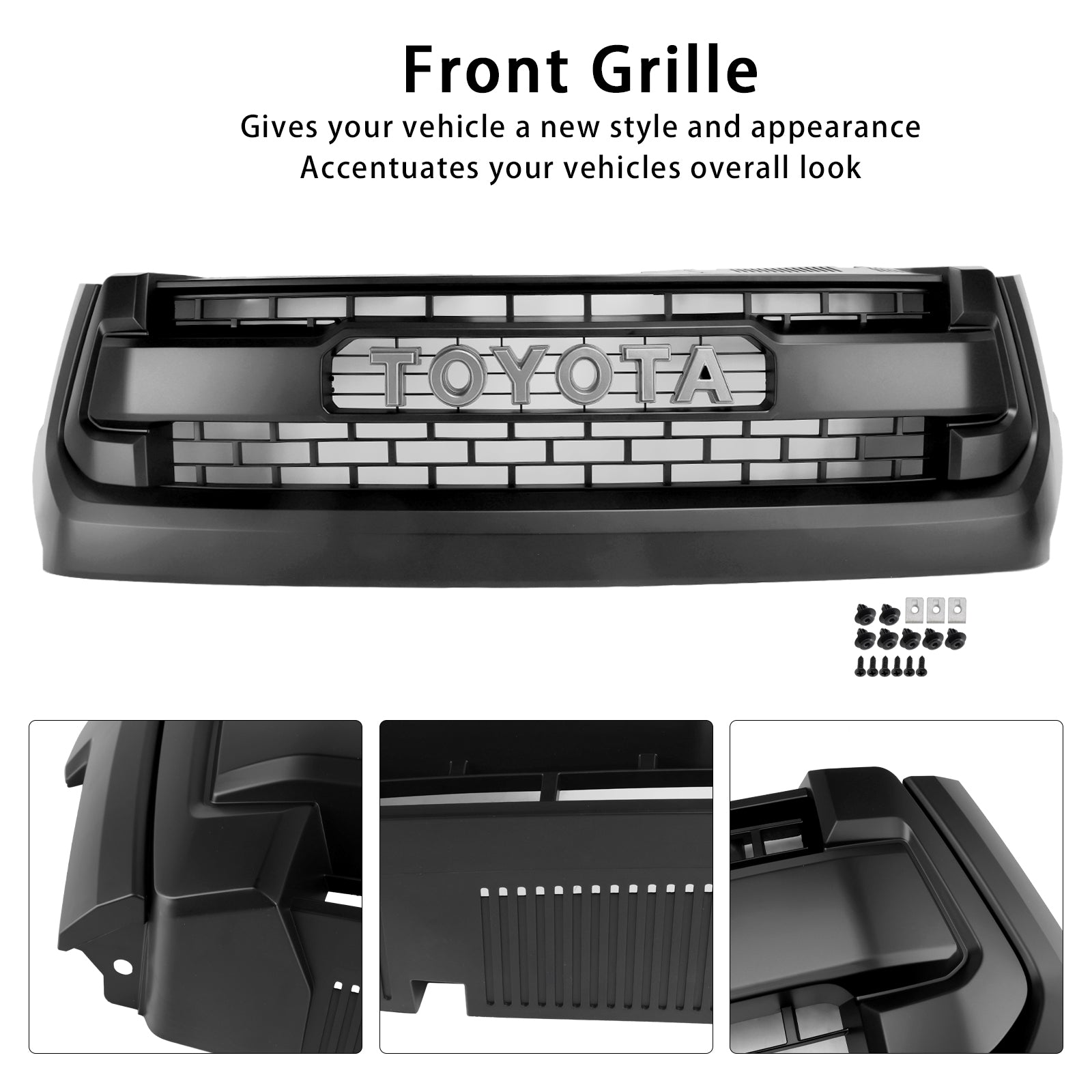 2014-2018 Toyota Tacoma Trd Pro Style Gitter vorderen Stoßfänger Matte Black Grill