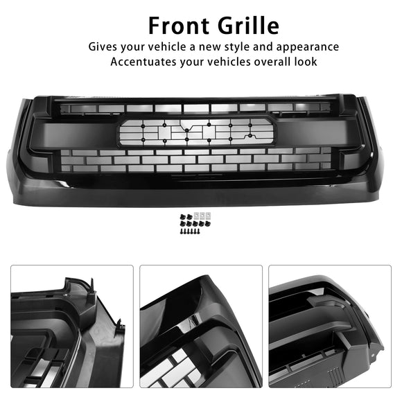 2014-2018 Toyota Tundra TRD PRO Style Wymiana grilla o strukturze plastra miodu Czarna kratka z literą TOYOTA