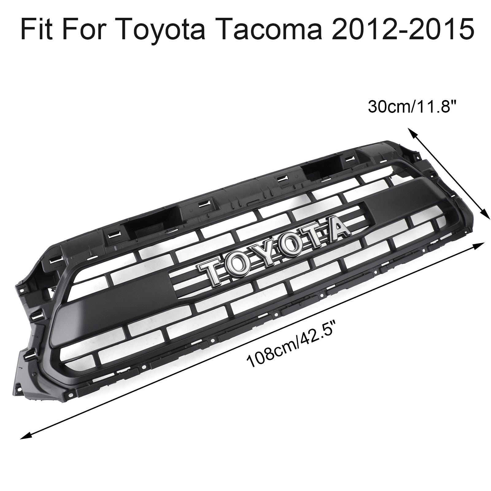 Toyota Tacoma 2012-2015 TRD PRO Grill Honeycomb Front Replacement Black Grille With Letter