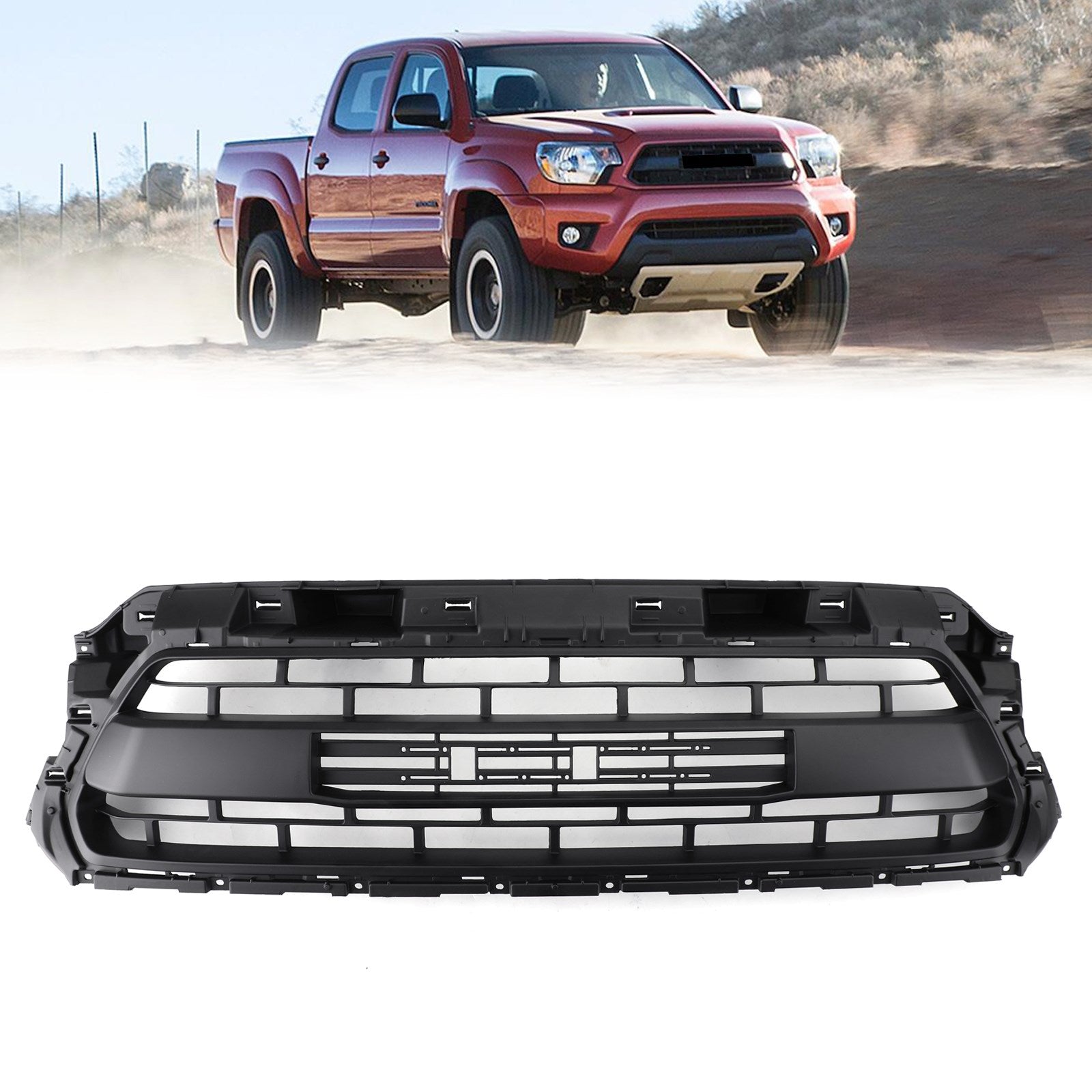 Kit de rejilla de repuesto negra con diseño de panal TRD PRO para Toyota Tacoma 2012-2015