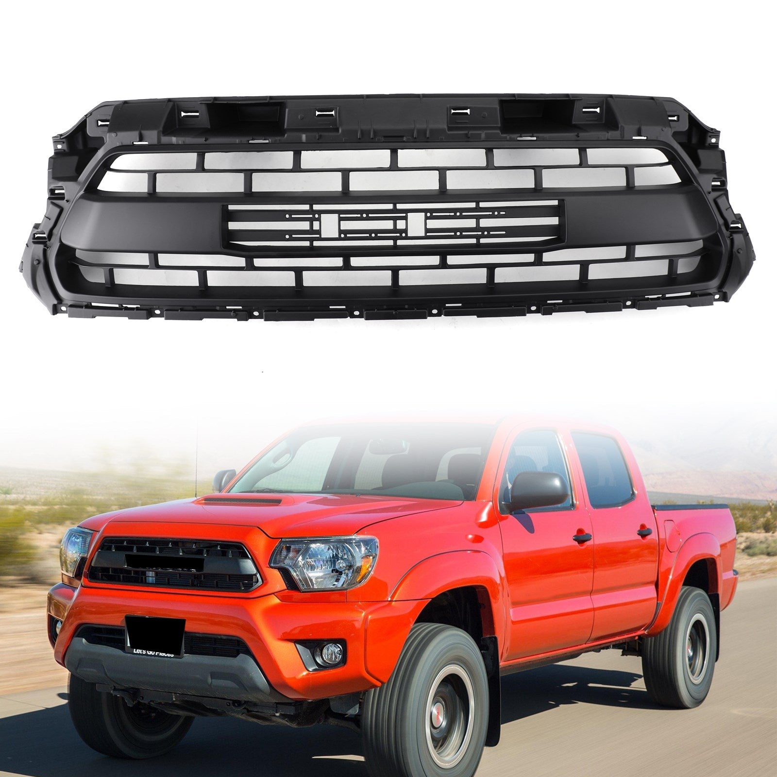 Kit de calandre de remplacement en nid d'abeille noir pour Toyota Tacoma TRD PRO 2012-2015