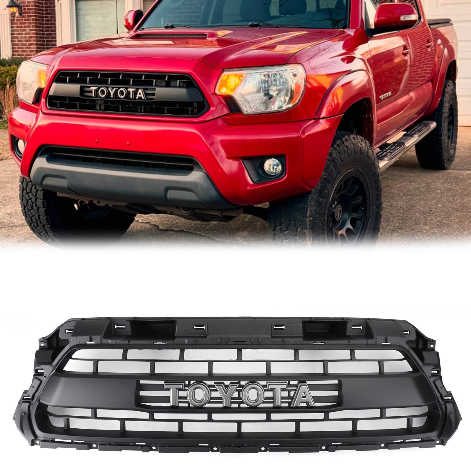 Toyota Tacoma 2012-2015 TRD Pro Grill Mesh Remplacement de la calandre noire avec lettre