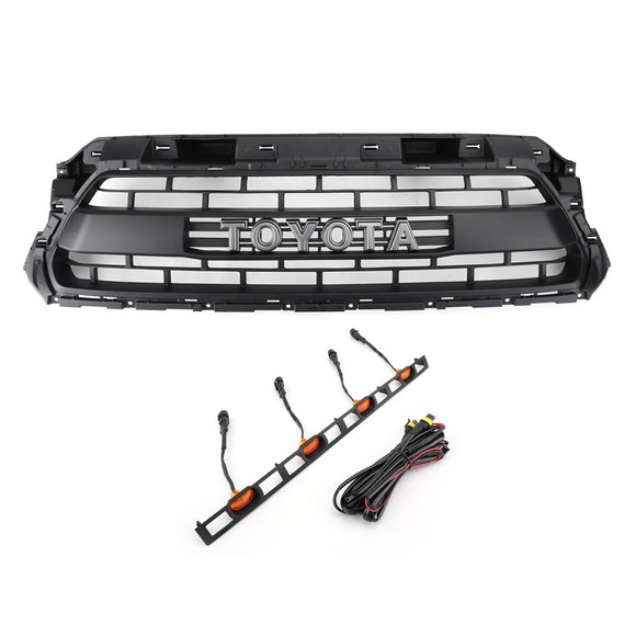 Toyota 2012 2013 2014 2015 Griglia anteriore Tacoma TRD PRO Style Mesh Griglia nera opaca con luce LED