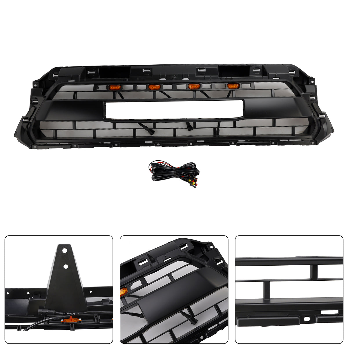 TRD PRO Grill For 2012-2015 Toyota Tacoma Front Bumper Replacement Bla ...