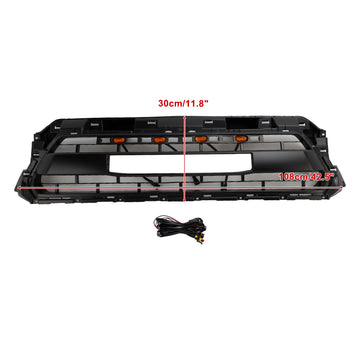 TRD PRO Grill für 2012–2015 Toyota Tacoma Ersatz-Frontstoßstange, schwarzer Kühlergrill mit LED-Toyota-Buchstabe - 0
