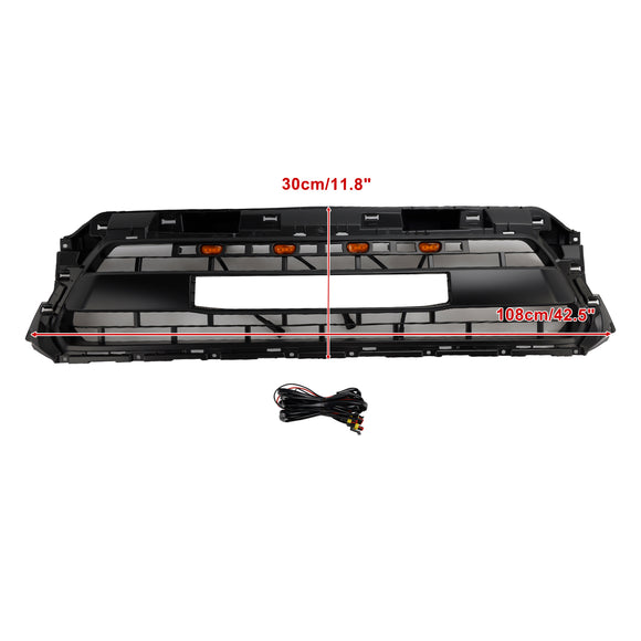 TRD PRO Grill For 2012-2015 Toyota Tacoma Front Bumper Replacement Black Grille W/ LED & TOYOTA Letter
