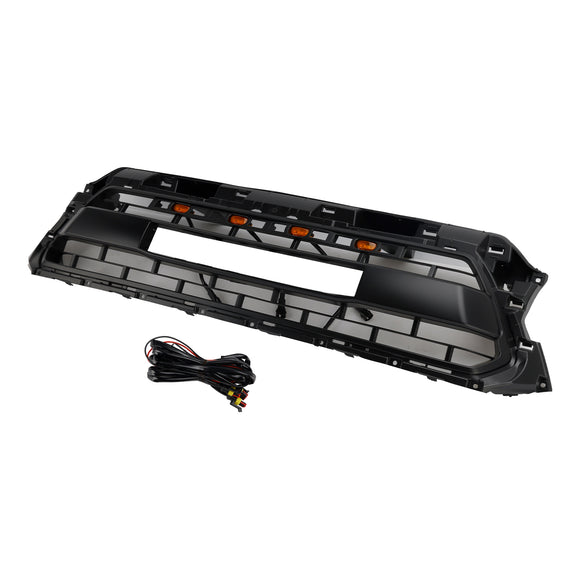 TRD PRO Grill For 2012-2015 Toyota Tacoma Front Bumper Replacement Black Grille W/ LED & TOYOTA Letter