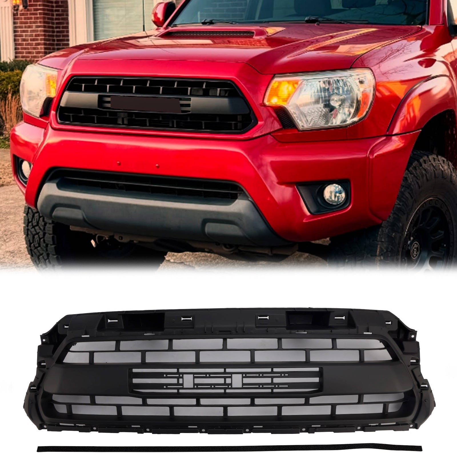 車 タコマ2012〜2015 TRDproグリル Toyota Tacoma 2012-2015 TRD PRO Grill Mesh Front Replacement Black