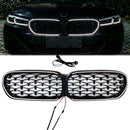2020-2023 BMW Serie 5 G30 G31 LCI Parrilla LED frontal de diamante negro Parrilla de repuesto para parachoques superior-1