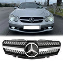 Mercedes Benz 2002-2006 R230 SL Classe SL350/500/600/SL55/65 1 Fin Star Grill noir Chrome Calandre-1