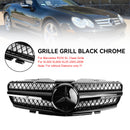Mercedes Benz 2002-2006 R230 SL Classe SL350/500/600/SL55/65 1 Fin Star Grill noir Chrome Calandre-15