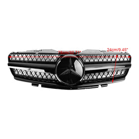 Mercedes Benz 2002-2006 R230 SL Klasse SL350/500/600/SL55/65 1 Fin Star Grill zwart Chromen Grille - 0