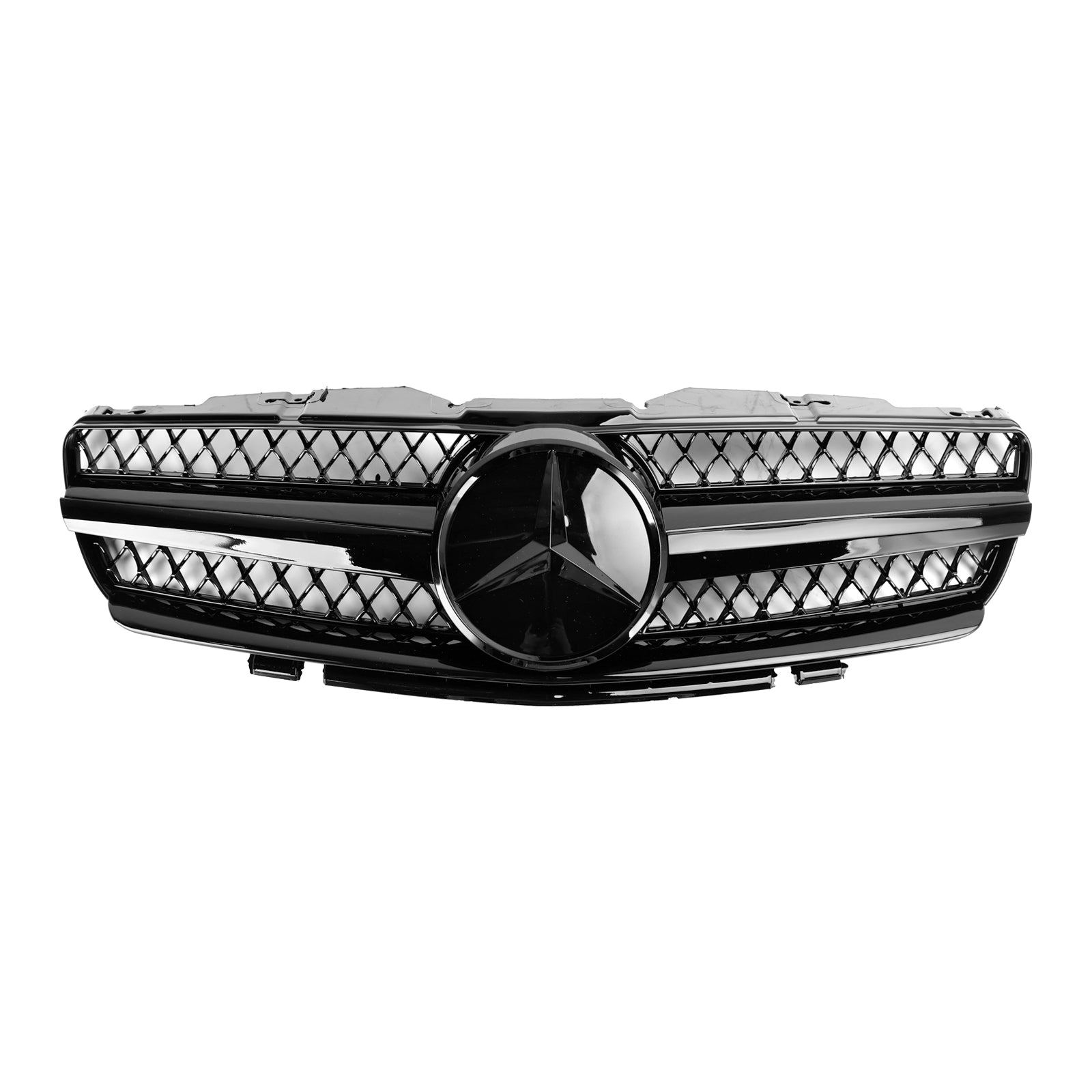 Mercedes Benz 2002-2006 R230 SL Class SL350/500/600/SL55/65 1 Fin Star Grill black Chrome Grille