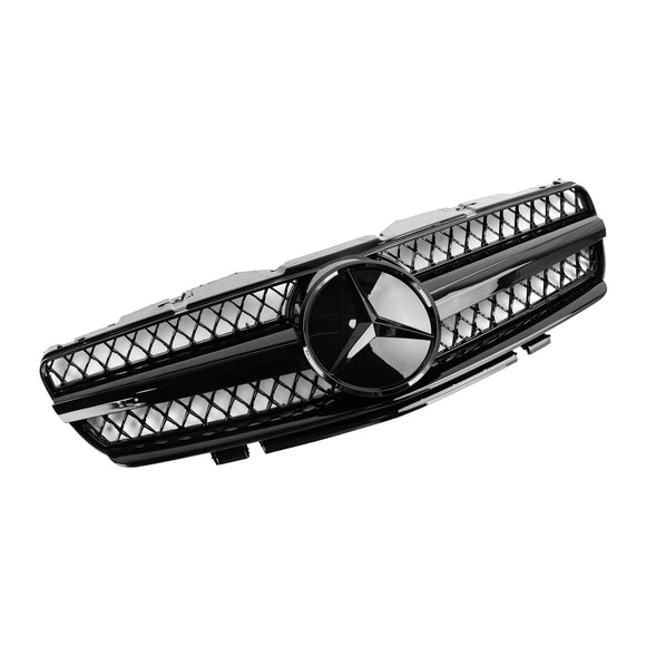 Mercedes Benz 2002-2006 R230 SL Classe SL350/500/600/SL55/65 1 Fin Star Grill noir Chrome Calandre