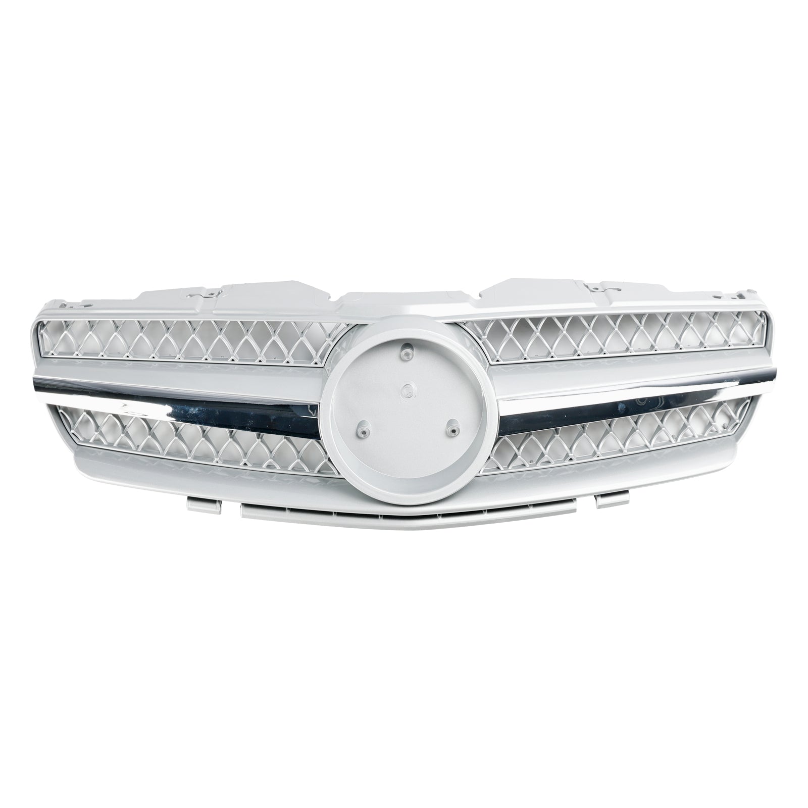 Grille supérieure de pare-chocs avant pour Mercedes Benz Classe SL R230 SL350/500/600/SL55/65 2002-2006 Grille chromée argentée