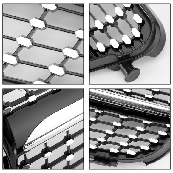 Mercedes Benz 2008-2014 C-klass W204 Främre stötfångargrillbyte Svart kromgrill