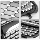 Mercedes Benz Clase C W204 Parrilla delantera Diamond 2008-2014, parrilla cromada de repuesto con emblema de estrella LED-5