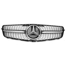 Mercedes Benz Clase C W204 Parrilla delantera Diamond 2008-2014, parrilla cromada de repuesto con emblema de estrella LED-7