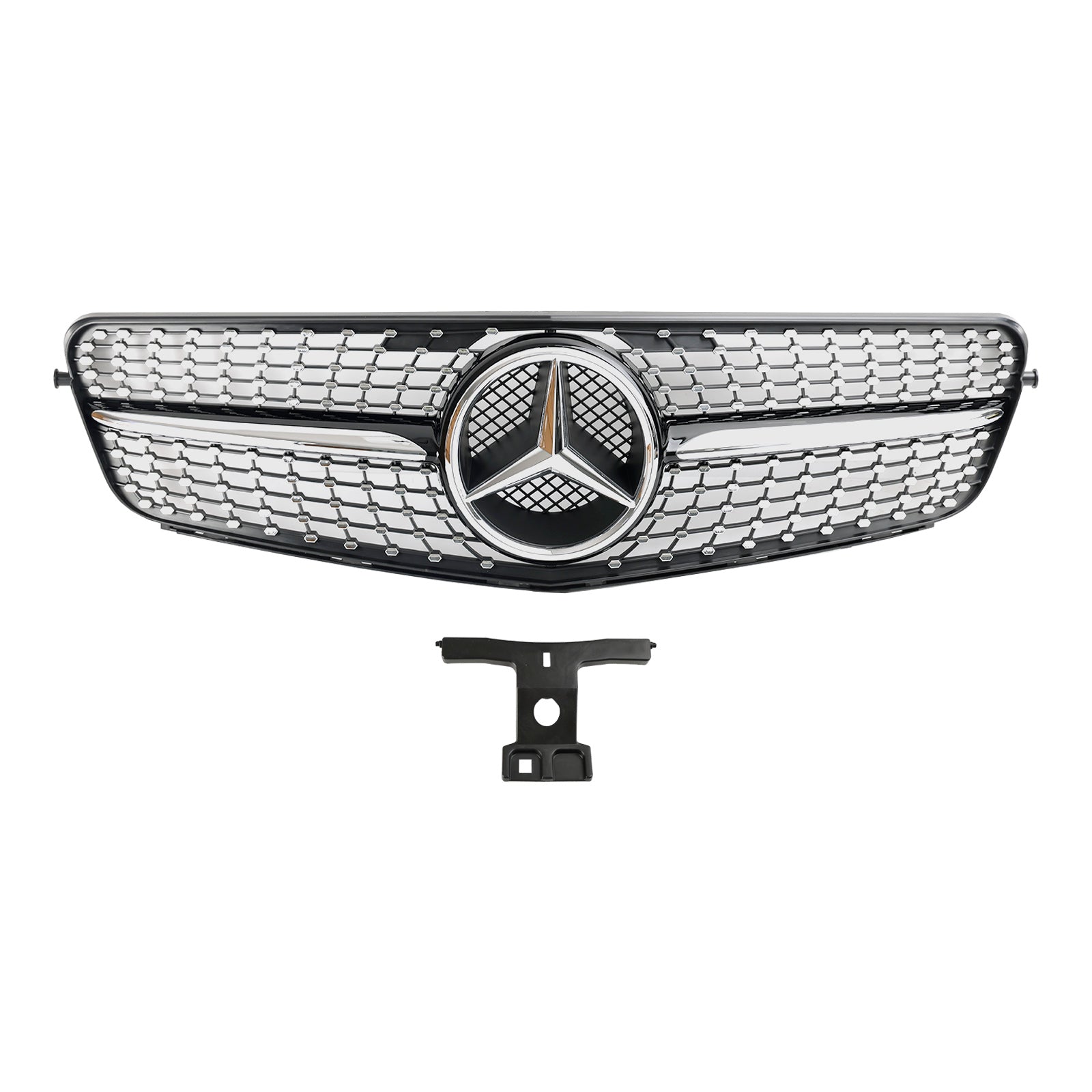 Mercedes Benz C-Class W204 Diamond Chrome Front Grille 2008-2014 Replacement Bumper Grill