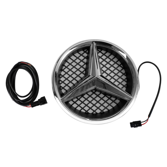 Mercedes Benz Clase C W204 Parrilla delantera Diamond 2008-2014, parrilla cromada de repuesto con emblema de estrella LED