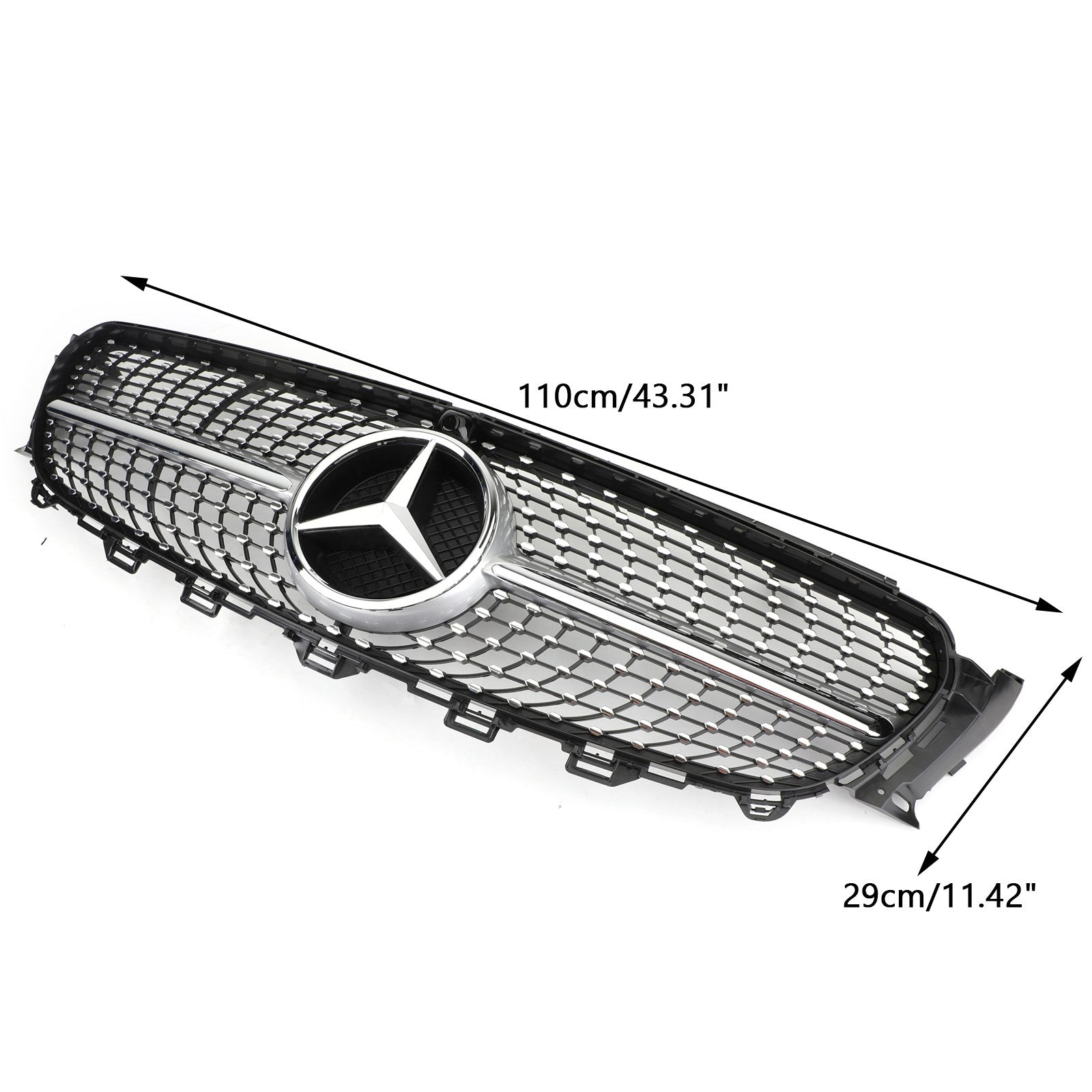 Grille de calandre avant en argent diamant pour Mercedes Benz Classe E W213 E200 E250 E300 E400 E43 Sedan 2016-2019