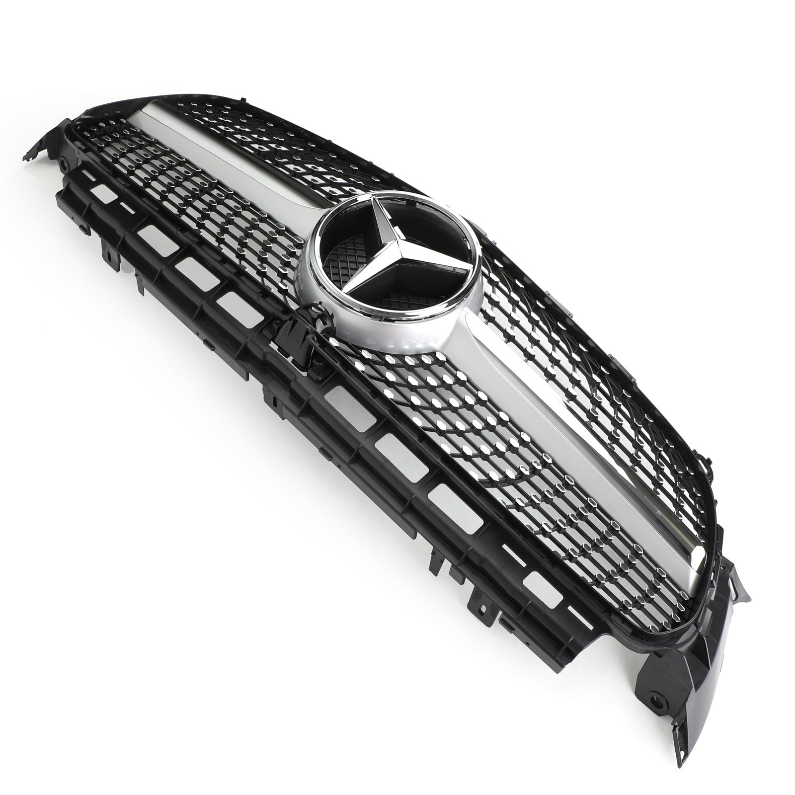 2016-2019 Mercedes Benz E-Class W213 E200 E250 E300 E400 E43 Sedan Sports Grill Diamond Silver Front Grille