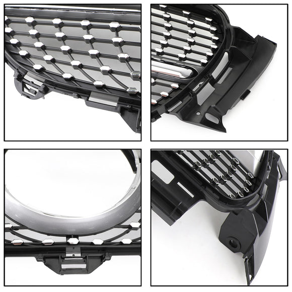 2017-2018 Mercedes Benz E-Class E400 E43 Sedan Sports Grill Diamond Silver Front Grille
