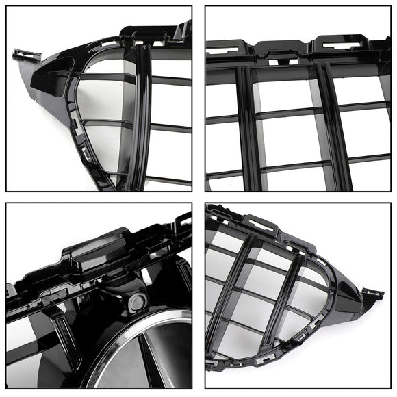 Mercedes Benz Classe C W205 Grille de pare-chocs avant noire brillante avec trou pour caméra pour C205 A205 2019 2020 2021 GTR