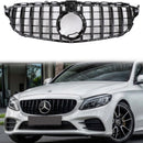 Mercedes-Benz Clase C (2019-2021) W205 Parrilla negra estilo GTR para C205, A205, C200/250/300/200d/C43 con cámara-3