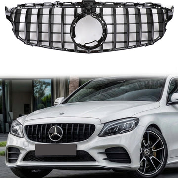 Mercedes Benz | 2019-2021 | C-Class W205 C205 A205 | Glossy Black | GT Style Grill | Front Bumper Replacement Grille