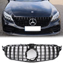 Mercedes-Benz Clase C (2019-2021) W205 Parrilla negra estilo GTR para C205, A205, C200/250/300/200d/C43 con cámara-4