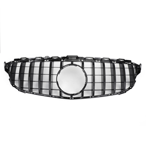 Mercedes Benz Classe C 2015-2018 W205 Grille de pare-chocs avant de remplacement de style GTR pour C205 A205 C200/250/300/350/C43, grille noire