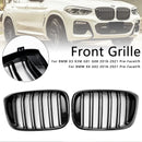 BMW X4 G02 X3 G01 G08 2018-2021 Parrilla de malla frontal negra brillante-18