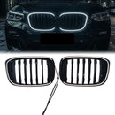 BMW X3 G01/X4 G02 Pre-LCI 2017-2021 Glanzend zwart Niergrill vooraan Zwart enkele grille met C-ring LED-1