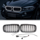 2013-2019 BMW X5 F15/X6 F16 Podwójna listwa przedniego zderzaka LED Wymiana kratki nerkowej Pełny grill pierścieniowy-1