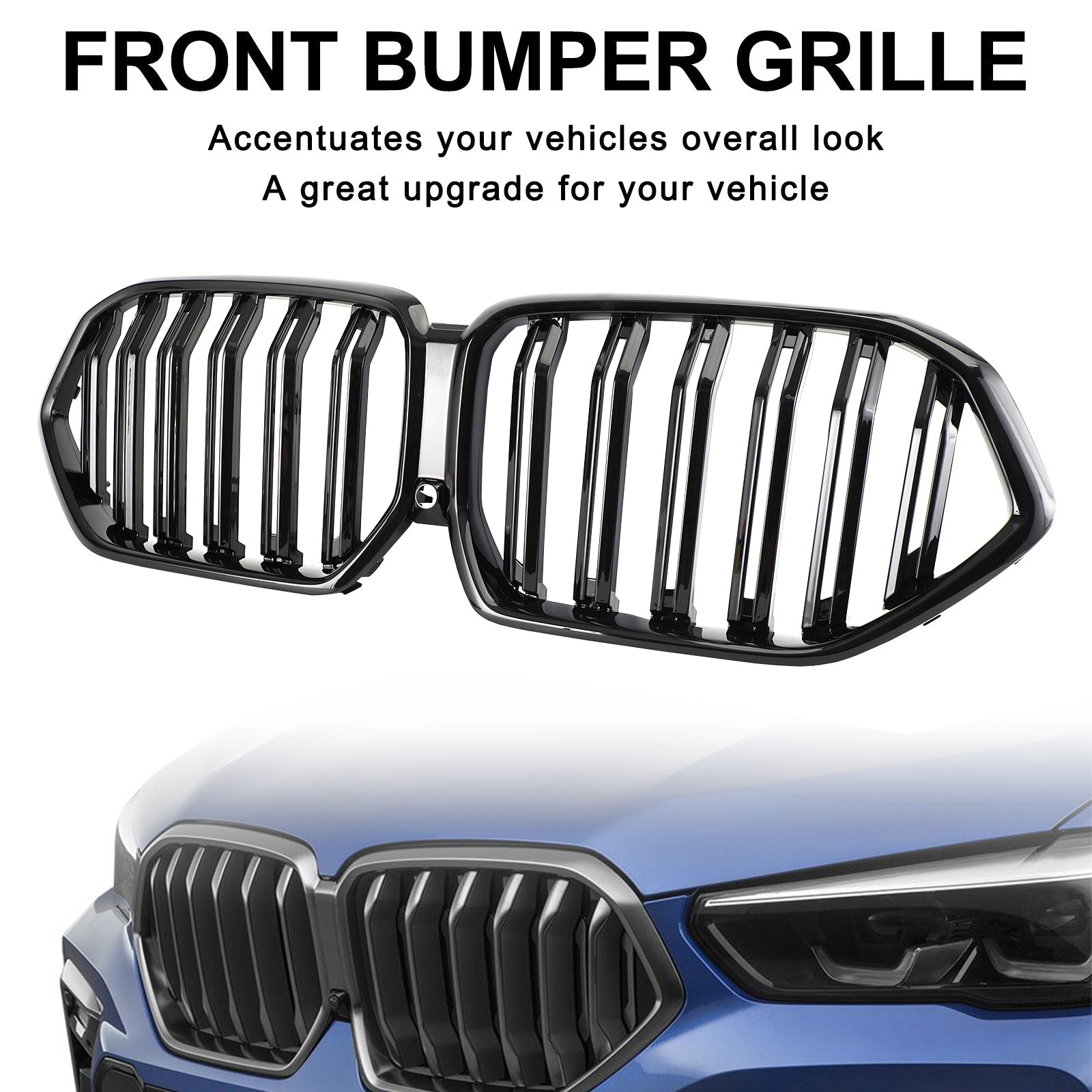 2020-2022 BMW X-Series X6 G06 xDrive40i, xDrive30d, M50i, M50d (With Camera Hole) Front Bumper Grille Grill Generic