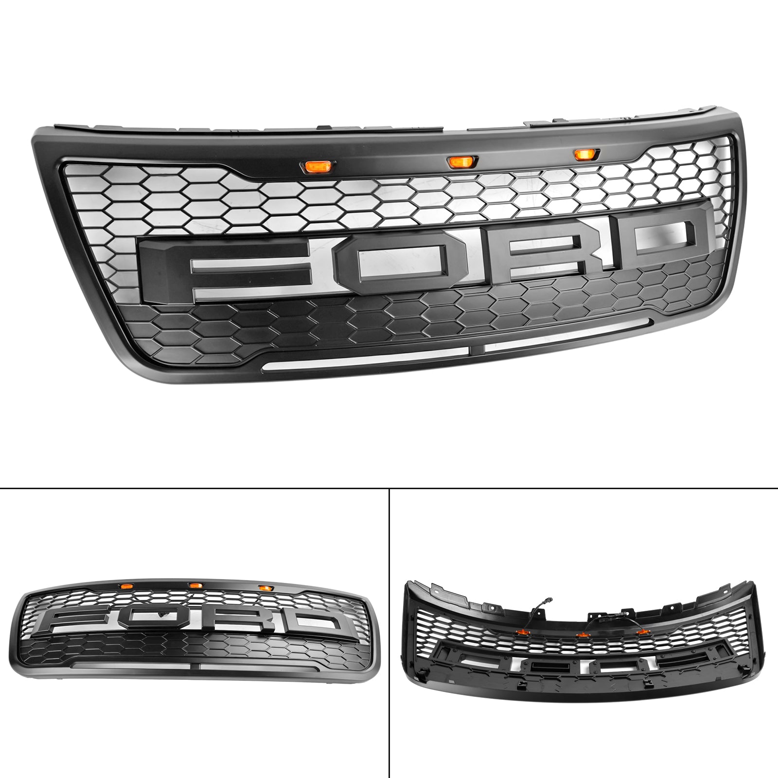 2012-2015 Ford Explorer Base/XLT/Limited/Sport Bumper Grill Grill Grey Grille con luci/luci
