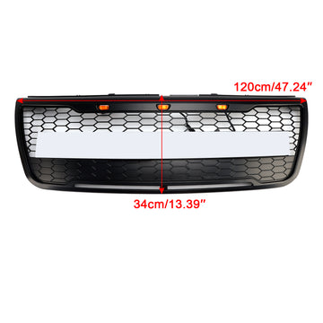2012-2015 Ford Explorer Front Bumper Grill Replacement Black Grille W/LED Light + FORD Letter - 0