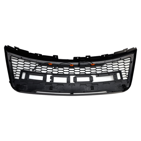 2012-2015 Ford Explorer Front Bumper Grill Replacement Black Grille W/LED Light