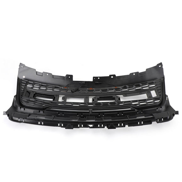 Rejilla negra de repuesto para parachoques delantero superior para Ford Explorer Base/XLT/Limited/Platinum/Sport 2016-2017 con luces