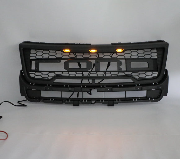 Rejilla negra de repuesto para parachoques delantero superior para Ford Explorer Base/XLT/Limited/Platinum/Sport 2016-2017 con luces