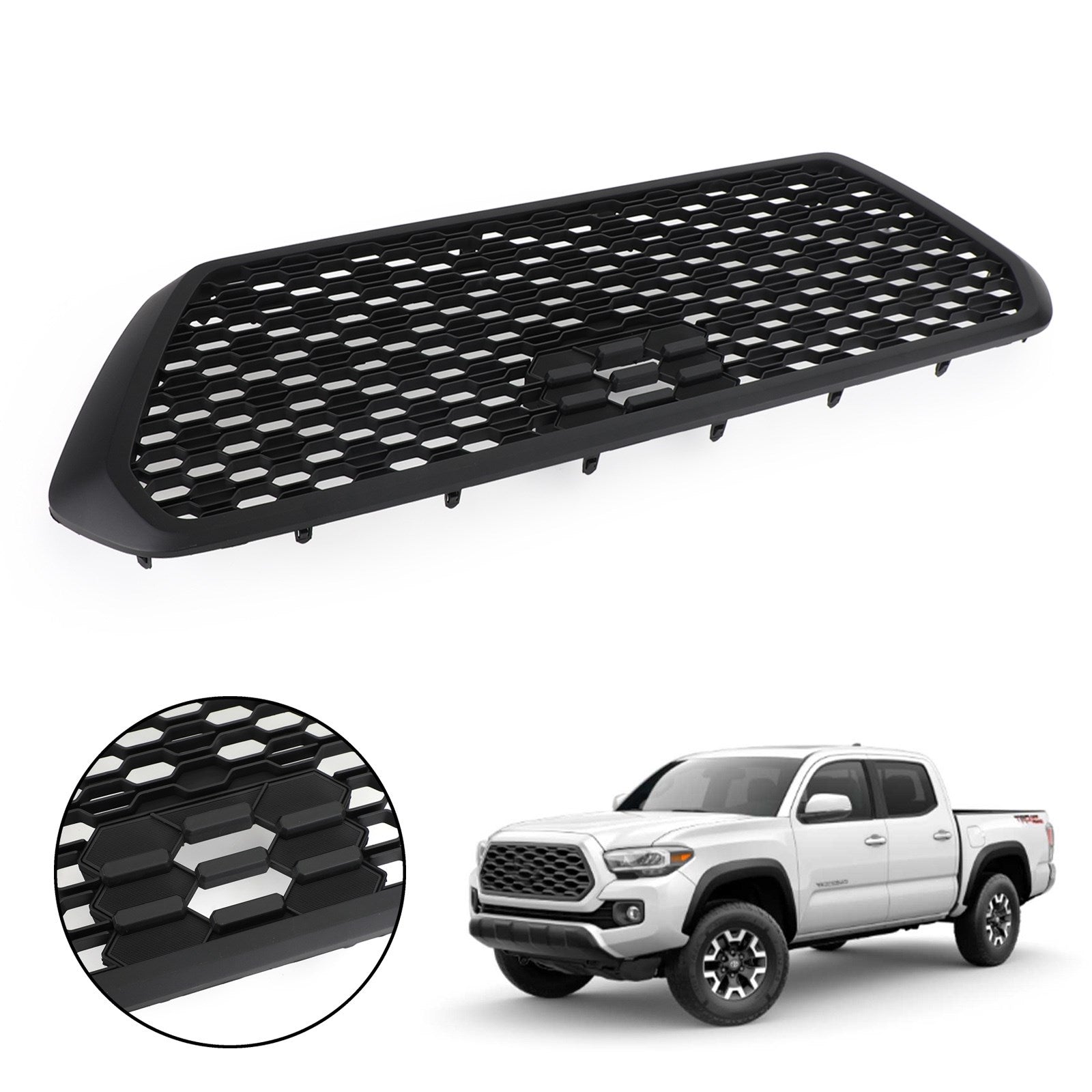 Grille de pare-choc avant de remplacement pour Toyota Tacoma TRD PRO 2016-2023 Grille noire mate