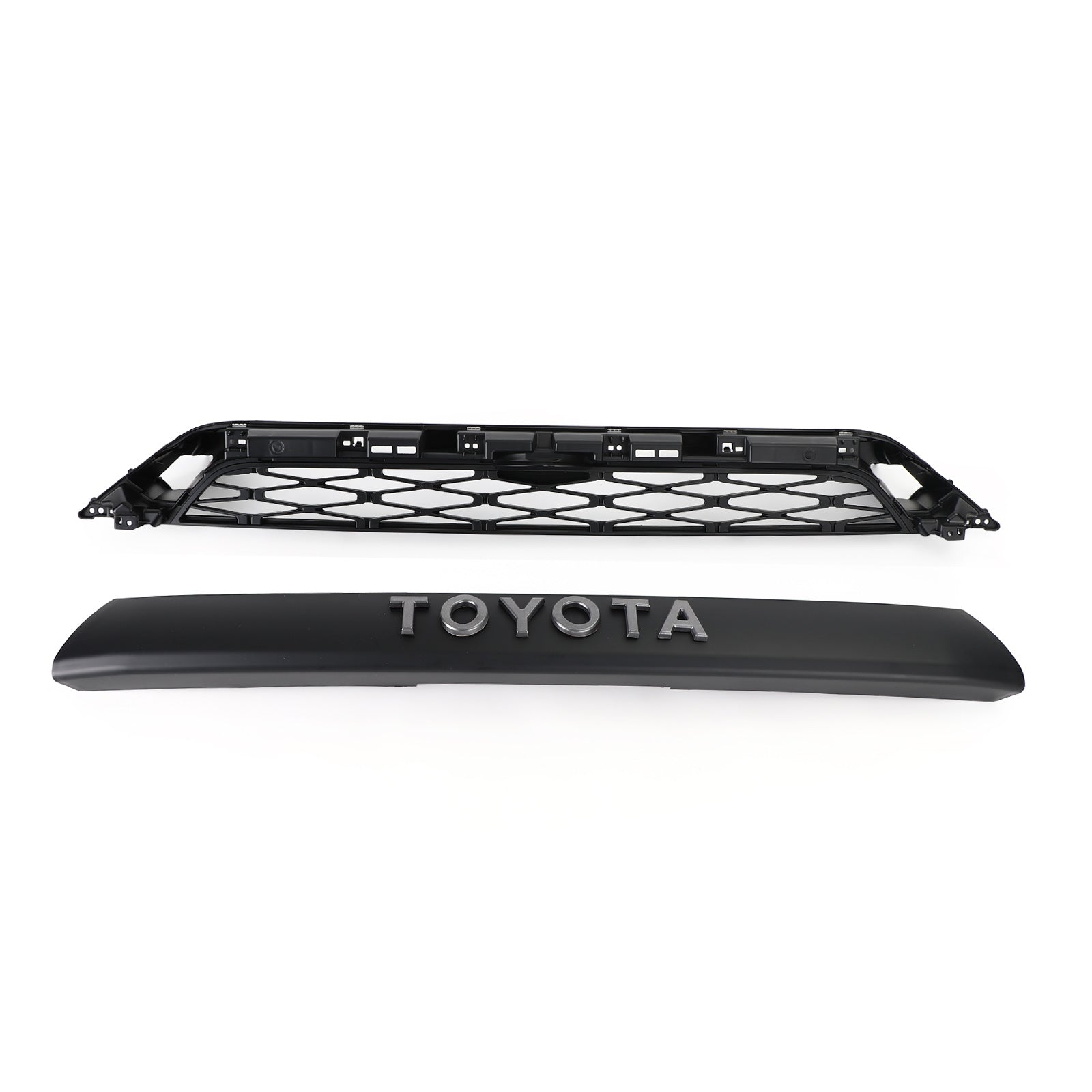 Grille de pare-chocs avant 2 pièces Toyota 4Runner 2020-2024 Kit de calandre noire de style TRD PRO avec LED