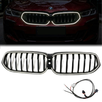 2020-2025 BMW 6 Series G32 Front Kidney LED Grille Single Line Black Grill