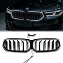 BMW Serie 6 G32 2020-2025 Parrilla delantera negra LED de doble línea Parrilla de parachoques superior con LED-1