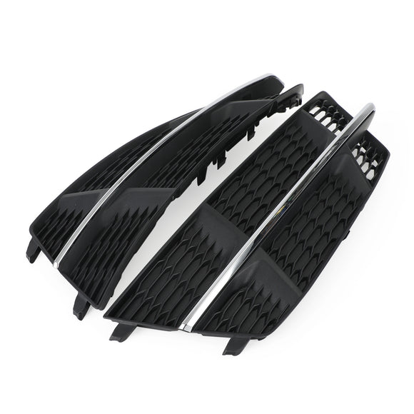 Audi A6 C7 S-Line / S6 2015-2018 Front Bumper Lower Grille Fog Light Cover Grill Black 4G0807681AN 4G0807682AN